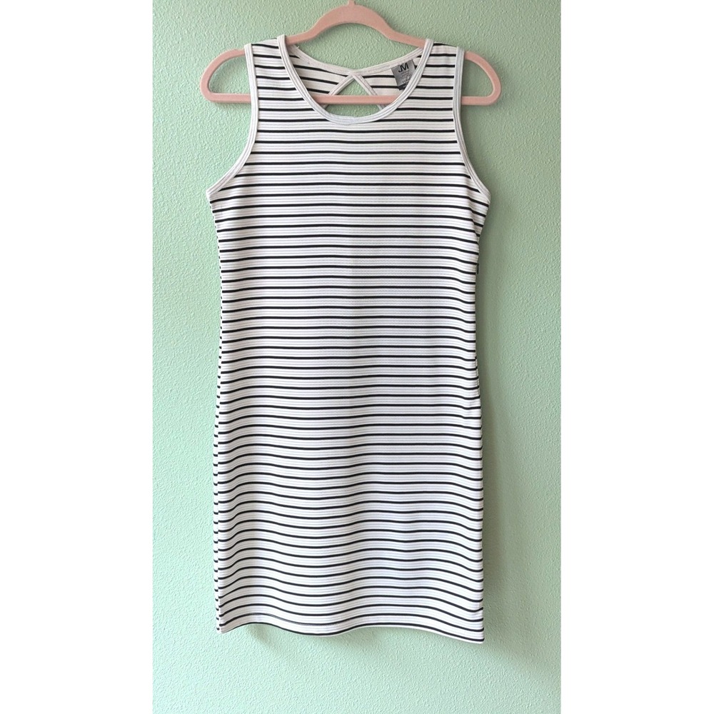 Jonathan Martin Striped Bandage Bodycon Dress Black White Y2K Nautical Size M